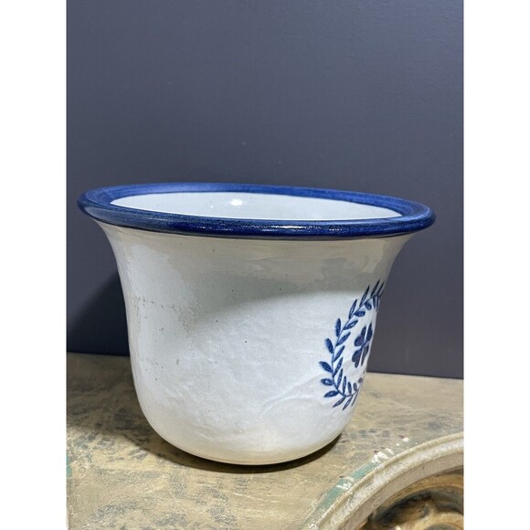 Vintage Brinker Pot Dip Crock 1996 Natural Blue Farmhouse Vibe Great Condition - Picture 3 of 4